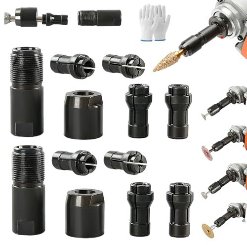 Angle Grinder Conversion Accessories, Angle to Straight Grinder Adapter, Multifunction Accessories Kit Converter for Sanding Tasks Cutting Polishing (2Sets)