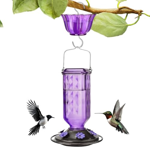 Colibríes al aire libre - Alimentador de pájaros silvestres suspendido, botella de alimentación para pájaros con múltiples puertos, decoración de jardín para Birdwatching, para terraza ventana
