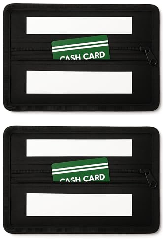 IN SELECT 2-Pack Diversion Safe Bag - Hidden Valuables Storage Pouch with Strong Adhesive and Zipper, Concealed Stash for Cash, Cards, Jewelry - Under Bed, Desk,Table,Wardrobe RVs Use (Black)