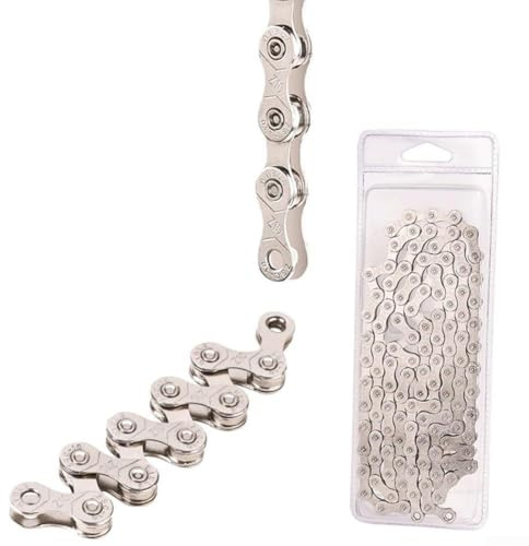 Gdfnmogo Alloy Steel Chain for 6/7/8/9/10/11-Speed and Road Bikes – Hardened Pins & Rollers, Reinforced Inner Axle, 114-Link (Single-Speed(10 SPEED)