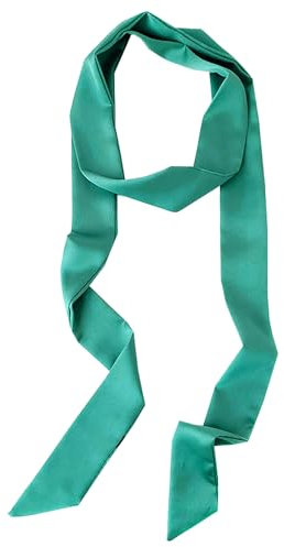 keland Damen Mode Krawattenschal Dünnen Schal Krawatte Halskette Kragenband Satin Gürtel (Saures Blau)