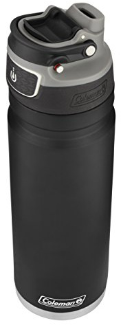 Coleman Autoseal FreeFlow Stainless Steel Water Bottle, Black, 24oz
