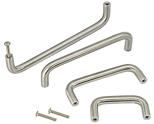 Stahlia Möbelgriffe Edelstahl 160mm Lochabstand Schrankgriffe Bügelgriff Ø 10mm Griffe für Möbel Küche Badmöbel Schränke Kommoden massiv gebürstet