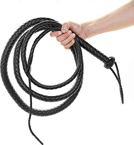 SMspade 2,4m Lange Luxuriöse Microfaser Sexspielzeug Peitsche Bullwhip Schwarz