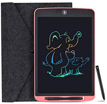 Tablette d'écriture LCD de 30,5 cm - Tablette graphique électronique colorée pour enfants et adultes - Pour la maison, l'école, le bureau - Rose - 30,5 cm