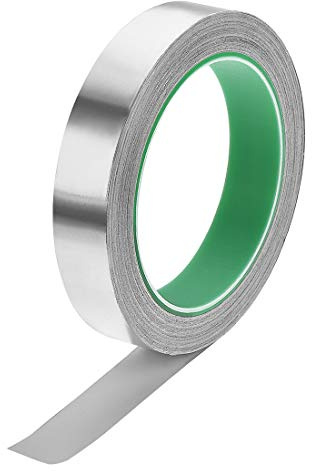 sourcing map Aluminium folietejp högtemperaturtejp 18 mm för HVAC tätning lappar av varma och kalla luftkanaler tejp 20 m/65 fot