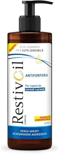 RestivOil Complex Anti-Schuppen Shampoo für normales bis fettiges Haar mit antiseborrhoischer Wirkung und Anti-Juckreiz, 400 ml