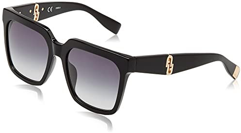 Furla Unisex SFU594 Sunglasses, Black, 55