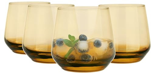 Glasmark KROSNO, 430 ml, lot de 4, s à long drink, s à boire, highball, s à eau, cocktail, parfaits pour la maison, les restaurants et les fêtes, ensemble de s