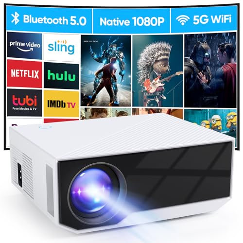 ZDK Mini videoprojecteur 4K Supporté,Projecteur Video Portable Native 1080P,Retroprojecteur Home Cinéma 20000 lumens,Compatible iOS/Android/PC/PS5/TV Stick/HDMI/USB