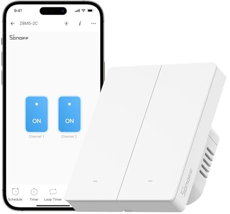 SONOFF Zigbee Interruptor de pared inteligente ZBM5-2C-80W