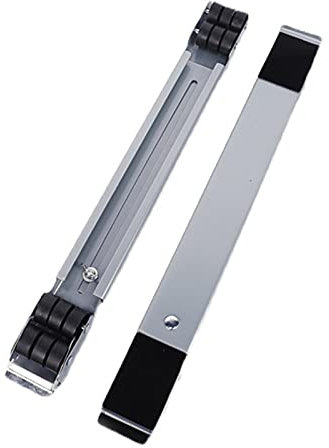 Apparatrulle, Tvättmaskinssockel, Kylskåpssockel, med hjul Tvättmaskinsunderrede rörligt, för tvättmaskin och torktumlare Kylskåp, paket med 2, vit (silver)