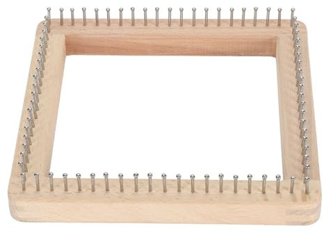 NDNCZDHC telai per Maglieria in Legno, telai Coperta per Principianti, tavola da Maglieria Realizzata a Mano per Scialle di Sciarpa per Cappellino per Tessitura Fai -da -Te (20 * 20cm)