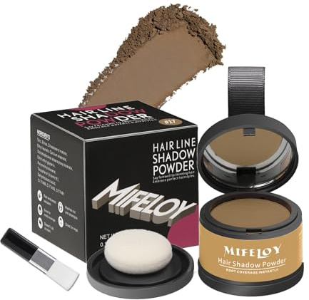 MIFELOY Root Cover Up Powder, Touch Up Hair Color for Grey, Roots Concealer for Beard Line Eyebrow, Instantly Coverage Dye for Thinning Grays Hairline, Shadow Conceals Hair Loss, Dark Blonde