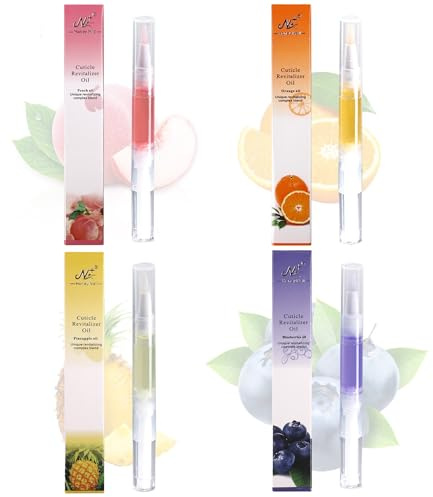 Sun&Beam Nails Lápiz de aceite para cutículas, cuidado de uñas, tratamiento de cutículas, hidratación y reparación, cuidado de las puntas de los dedos, portátil con diferentes fragancias (afrutado · 4