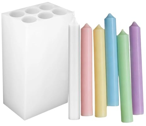Molde para Velas de Columna,Molde De Manualidades Con 6 Cavidades,Moldes De Velas Cilíndricas Largas - para manualidades en el hogar, la oficina, el estudio, cumpleaños, vacaciones, bodas y reuniones