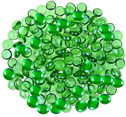 ARSUK Glaskiesel dekorative Steine Perlen Nuggets Edelsteine Mosaikfliesen für Vasen Craft Garden Bowls Aquarium (70-80 grüne Kieselsteine)
