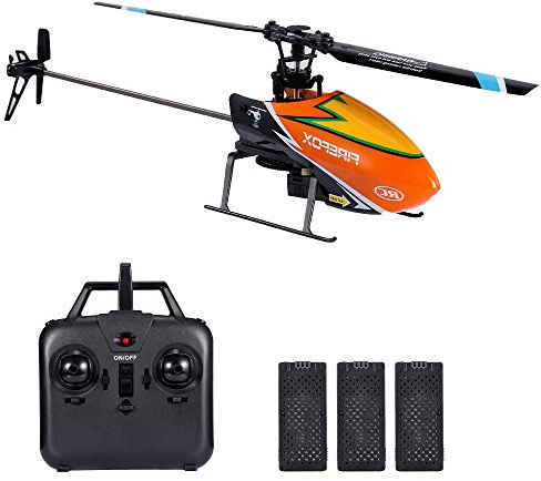 GoolRC C129 RC Helicopter for Adults, 4 Channel 2.4Ghz Remote Control Helicopter with 6-Axis Gyro, Aileronless RC Aircraft with Altitude Hold and 3 Batteries (Orange)