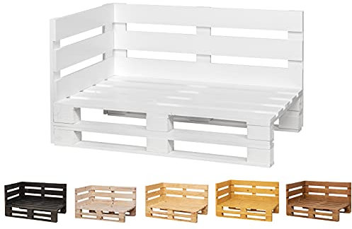 Chaise Longue Sofa Palets geschliffen und gebürstet Innen/Außen Neuer Palettensessel/Sofa für Patio (120 cm x 60 cm, weiß)