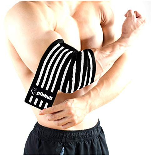 Pitbull Tutore a Fascia Per Gomito Gomitiera di Compressione Tendinite Muscoli Articolazioni Supporto Bodybuilding Unisex Uomo e Donna Sollevamento Pesi Epicondilite