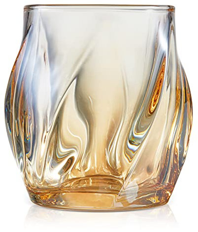 ANBFF Set di 2 bicchieri da whisky, in vetro rocce, 241 g, in cristallo intrecciato creativo, bicchiere da cocktail vecchio stile per Bourbon, scotch, tequila, cognac, rum