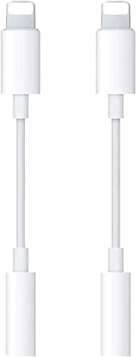 QGSIWEI 2 Pack for iPhone Headphone Jack Adapter to 3.5mm Headphone AUX Audio Stereo Connector Compatible with iPhone 13/12/11/XS/XR/X 8 7/iPad/iPod,Support All iOS System