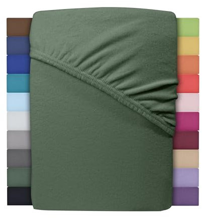 Winter Spannbettlaken | Farbenfrohes Thermo Fleece | Spannbetttuch, Bettlaken in vielen Größen und Farben (Dunkelgrün/Tannengrün, 90 x 190 cm - 100 x 200 cm)