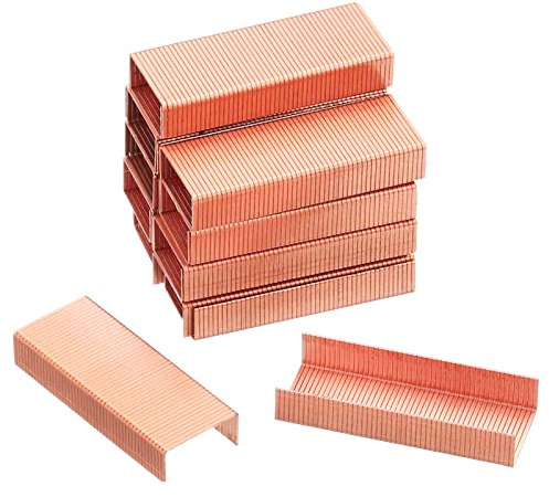 PATIKIL 24/6 Staples, 4000 Pcs 50/Strip Standard Size Jam Free Sharp Chisel Point Stapler Refill for Desktop Stapler Home Office, Rose Gold