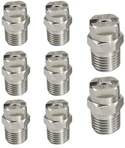 YWNYT Lot de 8 buses de pulvérisation haute pression en acier inoxydable 304, vanne à buse de pulvérisation, raccord extérieur 1/4