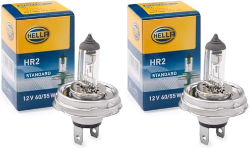Hella 8Gj 004 173-121 Ampoule - R2 (Bilux) - Standard - 12V - 60/55W - Type De Culot: P45T - Boîte - Quantité: 1 (Lot de 2)