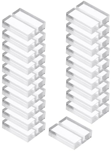 PATIKIL Porte-Cartes, 20pcs 1,2 Pouce Acrylique pour Table, Porte-Panneau pour Table, Porte-Numéros pour Nom, Support pour Carte pour Photo, Affichage Menu, Ornementations, Transparent | Acrylique pour Table, Porte-Numéros pour Nom, Support pour Carte pour Photo, Affichage Menu, Ornementations