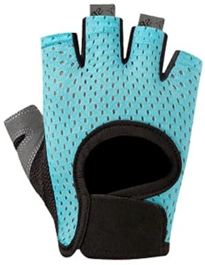 LXHZSY Trainingshandschuhe Herren Fitness Frauen Sport Handschuhe Sommer Hohl rutschfeste Ice Silk Atmungsaktive Herren Halbfinger Handschuhe Ausrüstung Training Yoga Workout(Blue,S)