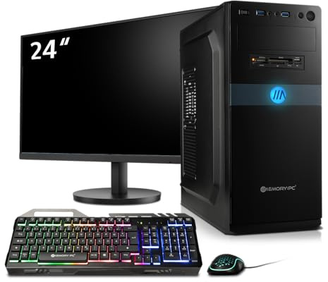 Komplett PC Set Business & Multimedia Ryzen 3 3200G 4X 4.0 GHz, 16 GB DDR4 RAM, 1 TB M.2 SSD, Win 11 Pro inkl. 24 Monitor + Tastatur und Maus Bundle