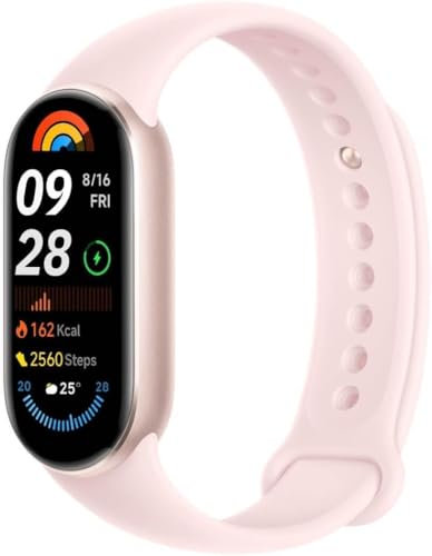 Xiaomi Smart Band 9 Aktivitätsarmband, Laufzeit bis zu 21 Tage, AMOLED-Display mit 60 Hz Refreshrate, Herzfrequenzsensor, Rosa