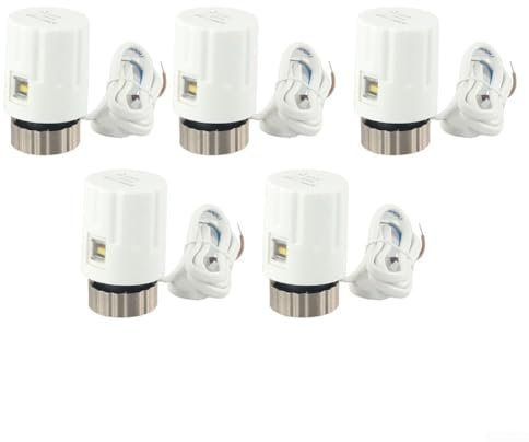 5PCS M30*1.5mm Floor Heating Radiator Valve, Visual Electric Actuator, Thermostatic Radiator Valve Heads, For Heating Systems(Normally open)