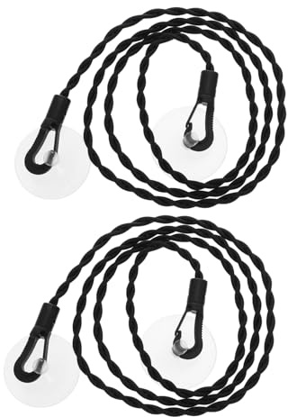FIXOSHEE 2pcs Windproof Retractable Clothesline with Suction Cups Portable Outdoor Laundry Rope for Travel Camping Hiking Drying Socks Tops Pants Bras Towels