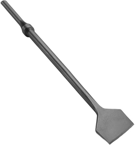 Phyxlyn 2 Wide 18 Long Pneumatic Air Chisel Bit, 0.401 Inch Shank, Tile and Thinset Scaling Chisel, Thinset Scaling Scraper, Wall and Floor Scraper, Tile Remover Work with Air Hammer