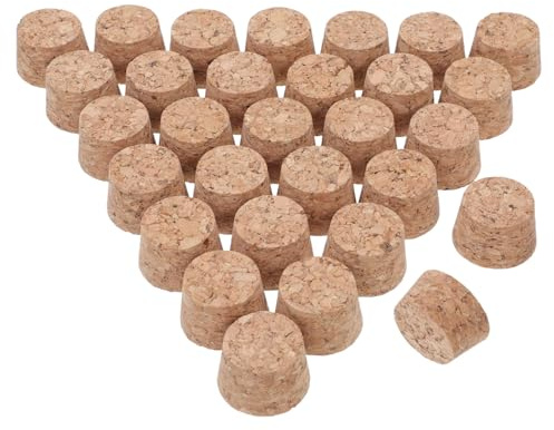 GRADENEVE Tappi di Sughero per Bottiglie 30 Pezzi, Tappi di Chiusura Conici in Sughero Naturale 30,5x25x20mm per Bottiglie da 26-28,5mm, Tappo di Bottiglia per Vino e Decorazioni Fai da Te