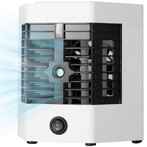 Klimaanlage Mobil Upgrade Version,5 in 1 Mobile Klimageräte,Luftkühler mit Verdunstungskühlung,USB Ventilator mit Timing Funktion,Klimaanlage Mobil ohne Abluftschlauch,Tragbarer Mini-Luftkühler