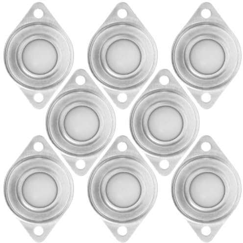 HEALSOPTHY 8 St Nylon Mini Swivel Caster Wheels Flange Mounted Carbon Steel Ball Transfer Units Rotation Rollers för Industriell Transport och Laboratorievagnar