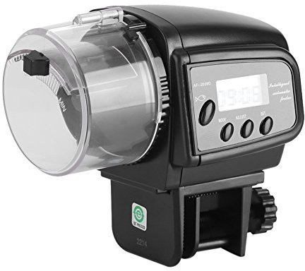 Distributeur de Nourriture Aquarium, Poissons Automatique Aquarium Poisson Alimentaire Minuteur Grande Capacité avec Affichage LCD Piles Fermeture