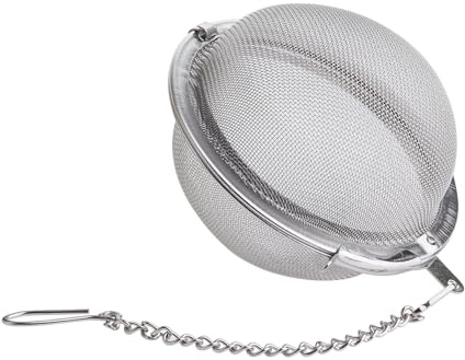 Tiesta Tea Small Stainless Steel Infuser Ball for Loose Leaf | Reusable Strainer with Extra Fine Mesh & Chain | Single Cup Steeper | Ideal for Hot & Iced Brewing | Holds 1 TBSP of Tea