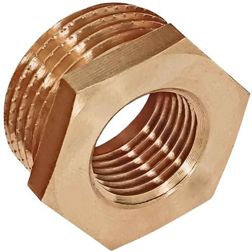 Reduzierstück mit 1 1/4 Rohr Außen Gewinde auf 1“ Zoll Rohr Innen Gewinde, AG x IG reduziert Fitting aus Messing, Trinkwasser geeignet - Reduktion Reduzierung