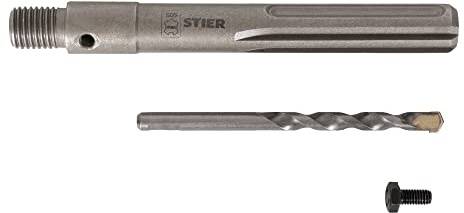 STIER Aufnahmeschaft SDS-Max M16 160 mm inkl. Zentrierbohrer für Hohlbohrkronen.