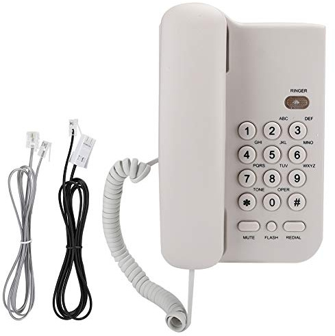 Desktop Corded Telephone Telephone, KX-T3026CID English Landline Phone for Hotel Home Office(white)