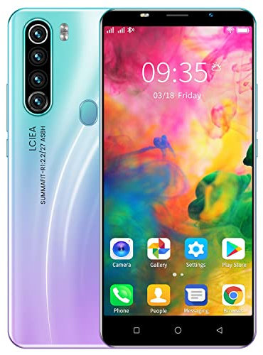 HyRich Teléfonos Móviles Baratos ,Desbloqueados sin SIM, Teléfono Inteligente 5.0 Pulgadas 2G/3G Android, Cámaras Duales SIM Duales, WiFi, Bluetooth, GPS, Teléfonos Celulares (Note 80 - Blue)