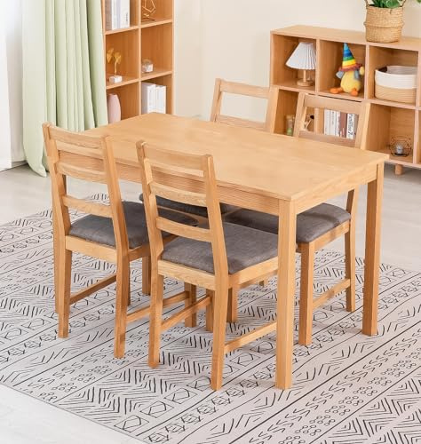 Hallowood Furniture Waverly Oak Dining Table and Chairs Set 4, 120 x 70cm