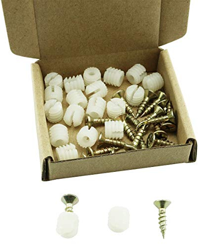 TAODAN 20PCS Plastic Dowel Inserts and Mounting Screws for Hinges
