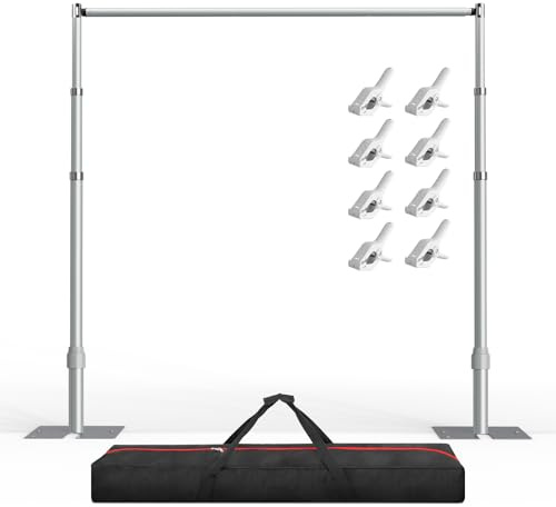 EMART Support Toile de Fond Photo Stable 3x3m, Arche de Mariage Réglable à Une Barre Transversale pour Studio, Video, Décoration d'anniversaire