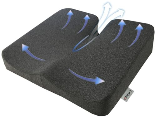 COEHSFY Seat Cushions for Office Chairs Memory Foam Pressure Relieving Pads Comfy Coccyx Pillow Booster Sitting Cushion for Sciatica Armchairs Driving Car Seats Wheelchair（Grey）